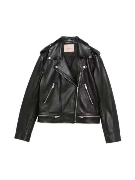 Kurtka skórzana Twinset czarna