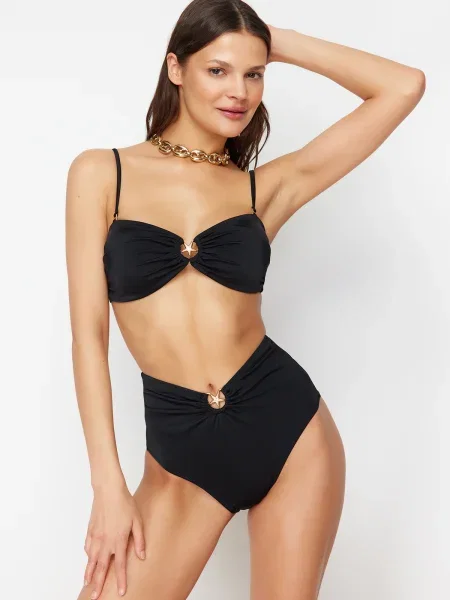 Bikini Trendyol z visokim pasom črna