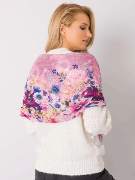 Fular Factory Price cu model floral alb