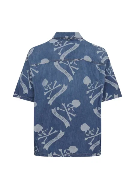 Риза Mastermind World с принт синьо