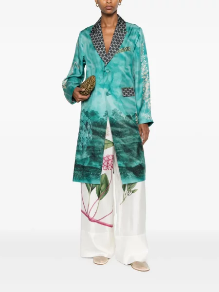 Pantaloni Pierre-louis Mascia cu model floral cu imagine alb