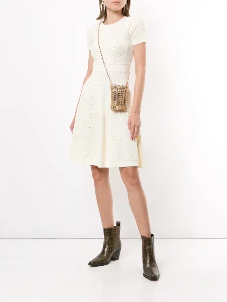 Rochie Dsquared2 tricotate evazată alb