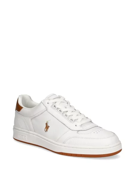 Tricou polo Polo Ralph Lauren cu autograf din piele cu glugă albastru