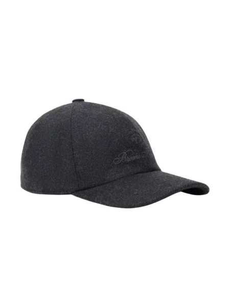 Czapka z daszkiem Brooks Brothers z kaszmiru z logo szara