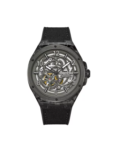 Kenneth Cole Analogové hodinky Automatic watch Automatic Silicon Round tmavě šedá