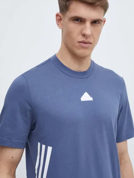 Adidas t-shirt z nadrukiem niebieski