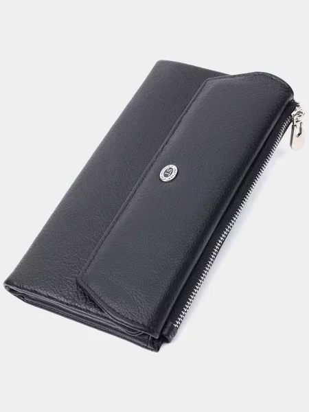 ST Leather Accessories Портмоне Шкіра чорний