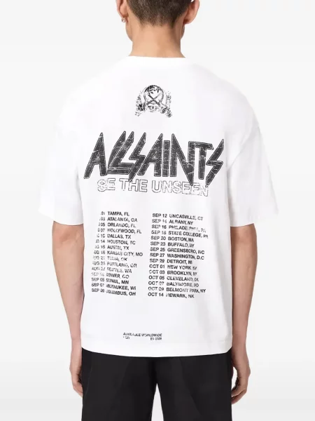 Tricou Allsaints cu imagine alb