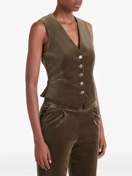 Vestă Temperley London de catifea verde