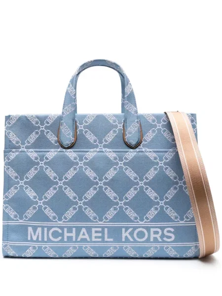 Kožne loaferice Michael Michael Kors s printom zlatna