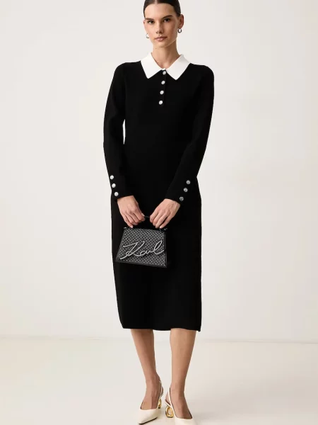 Karl Lagerfeld rochie cu vâscoză negru