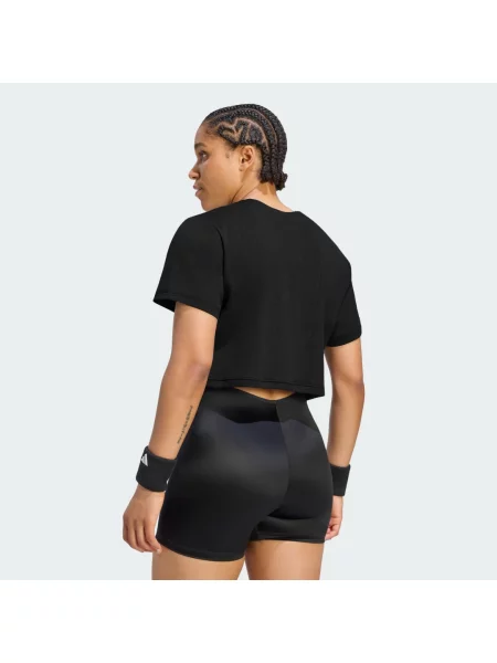 Koszulka Tennis Climacool Lace Crop Pro czarna