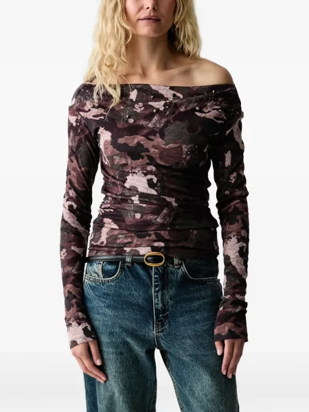 Dugo top Miss Sixty s printom s camo uzorkom smeđa