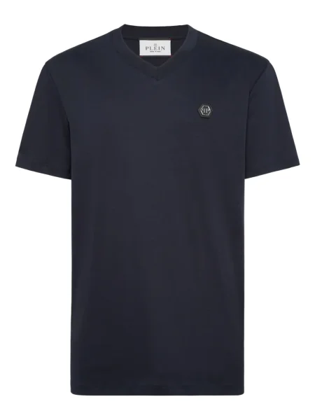 Tricou Philipp Plein cu decolteu în V albastru