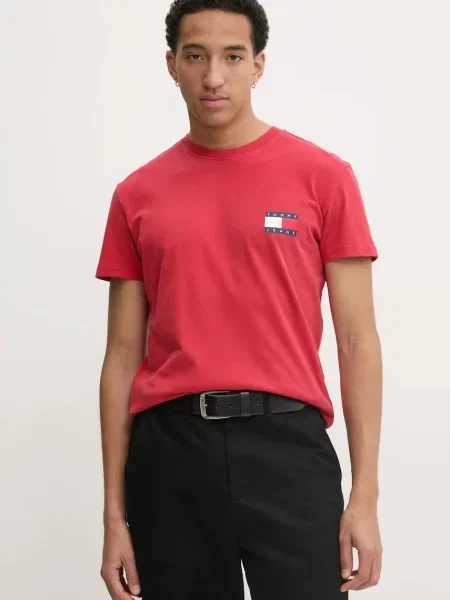 Kratka majica Tommy Jeans rdeča