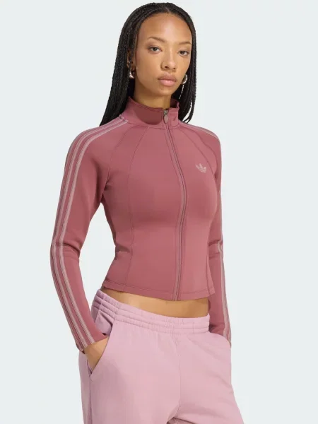 ADIDAS ORIGINALS Tepláková bunda SST pastelovo / burgundská ružová