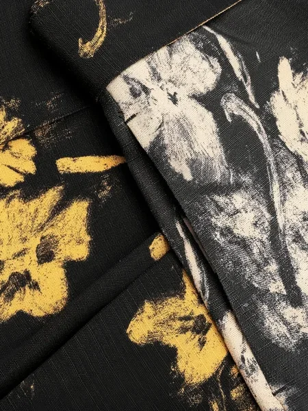 Pantaloni scurți Jil Sander cu model floral cu imagine negru