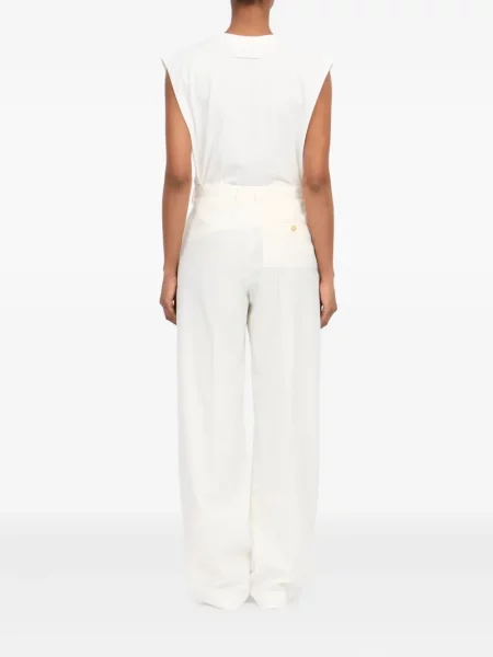 Pantaloni Mm6 Maison Margiela plisate alb