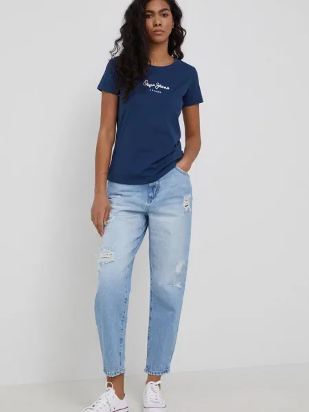 Krátky tričko Pepe Jeans s krátkymi rukávmi modrá
