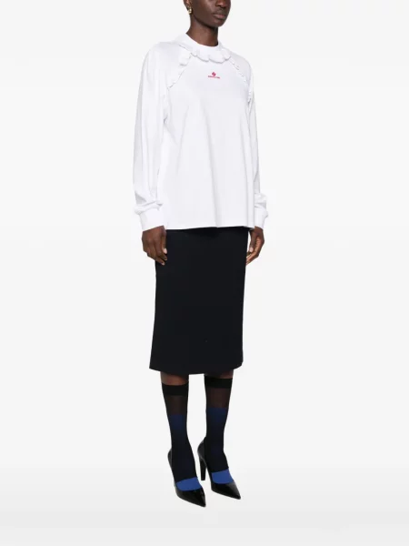 Tricou Shushu/tong cu broderie alb