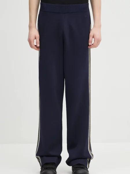 Wales Bonner pantaloni de trening Tide Track bleumarin cu imprimeu