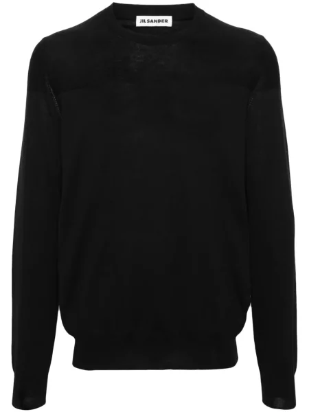 Pulover Jil Sander cu decolteu rotund negru