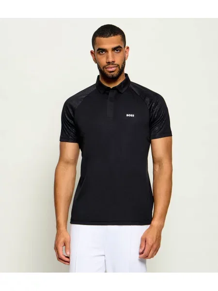 Tricou polo Boss Green negru