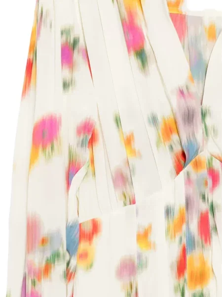 Rochie maxi Marant Etoile cu model floral cu imagine alb