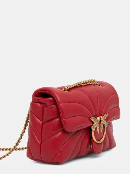 Pinko De piele geantă pe umăr Love Puff Mini roșu