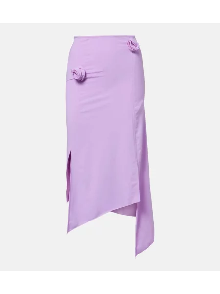 Fustă midi Coperni cu model floral din jerseu până la genunchi violet