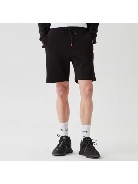 Lacoste Szorty Z Nadrukiem Slim Fit czarne