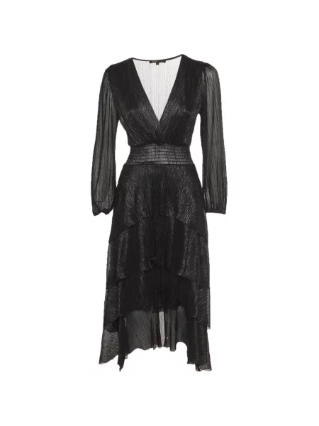 Rochie midi Maje asimetrică negru