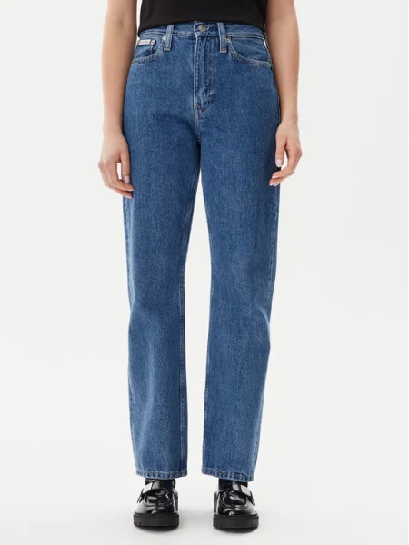 Calvin Klein Jeans Blugi Straight Fit albastru
