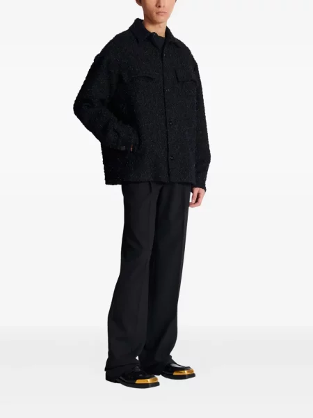 Geacă Balmain din tweed negru