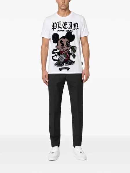 Stras tricou Philipp Plein alb