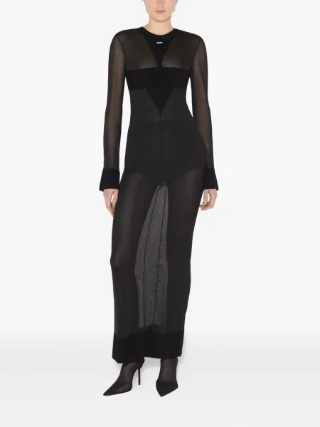 Rochie maxi Jean Paul Gaultier tricotate lungă de costum negru