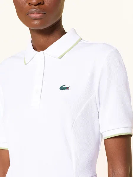 Lacoste Piqué Polo Šaty bílá