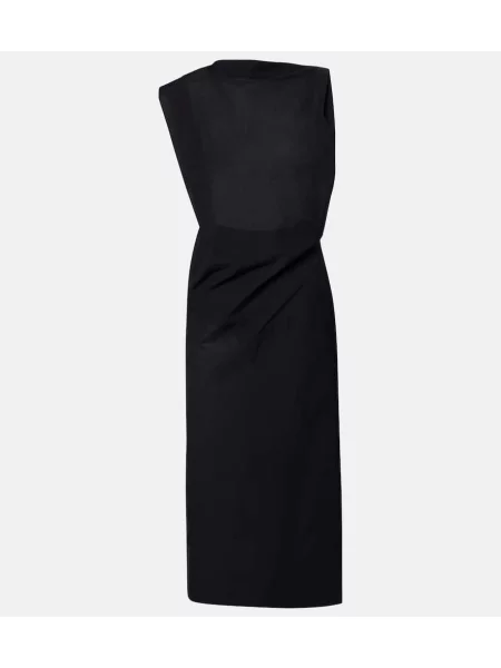Rochie midi Jacquemus până la genunchi din poplin de costum negru