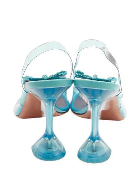Pantofi cu toc Amina Muaddi slingback albastru