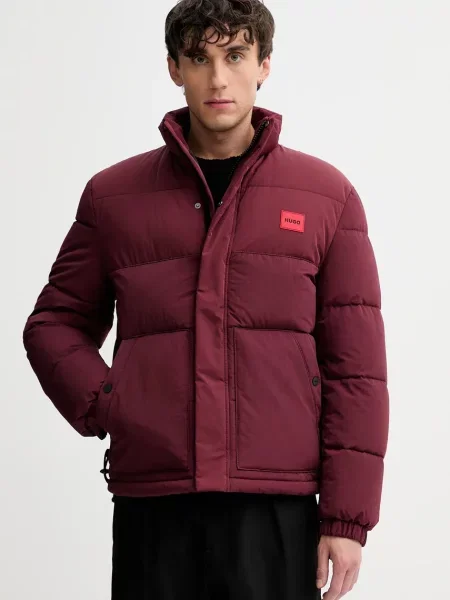 Kurtka pikowana o kroju regular fit ze stójką model Hugo bordowa