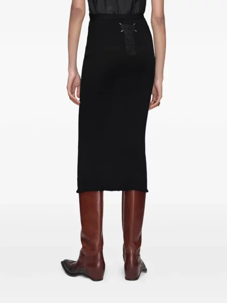 Kötött midi szoknya Maison Margiela fekete