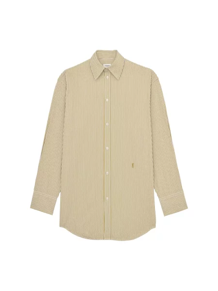 Koszula Saint Laurent w paski zielona