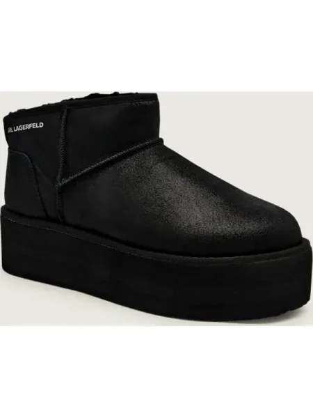 Karl Lagerfeld Bocanci THERMO Lo Pull On | piele întoarsă negru