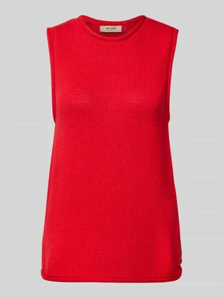 Bezrękawnik z okrągłym dekoltem model ‘AUBIN’ Mos Mosh czerwona