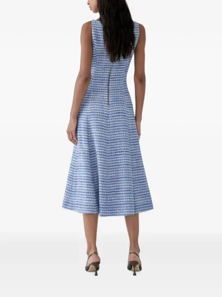 Midi suknelė Carolina Herrera tvido a eilutė mėlyna