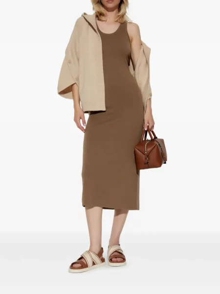 Rochie midi Max Mara până la genunchi de costum maro