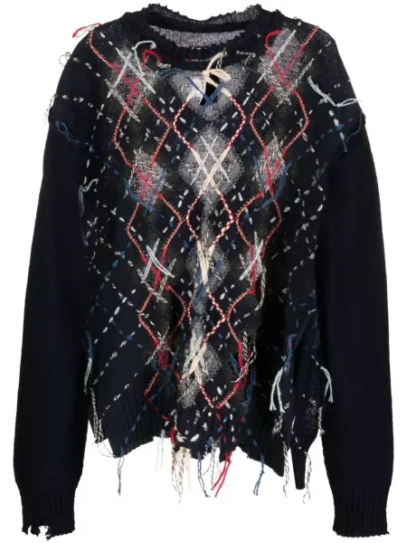 Аргайл пуловер Maison Margiela синьо