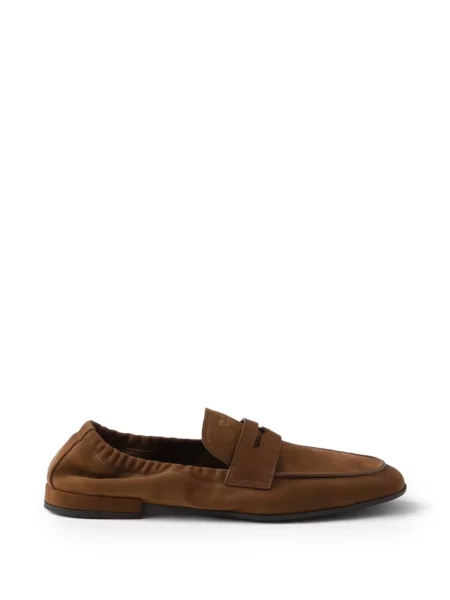 Kožne loaferice Prada smeđa