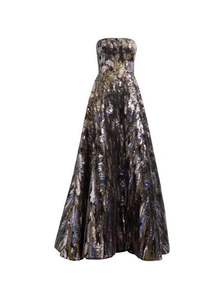 Rochie maxi Elie Saab cu paiete negru