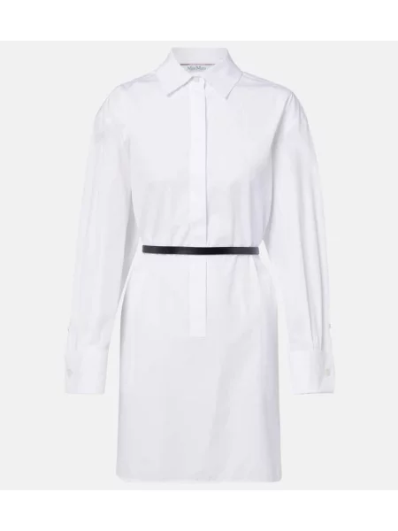 Rochie tip cămașă Max Mara din poplin de costum alb